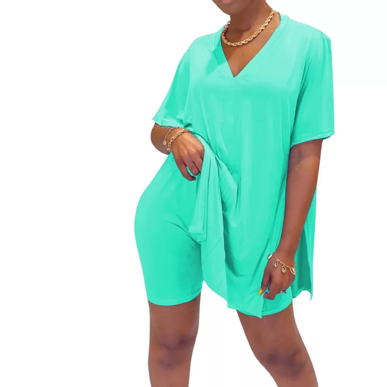 Casual Solid Color 2 Piece Set