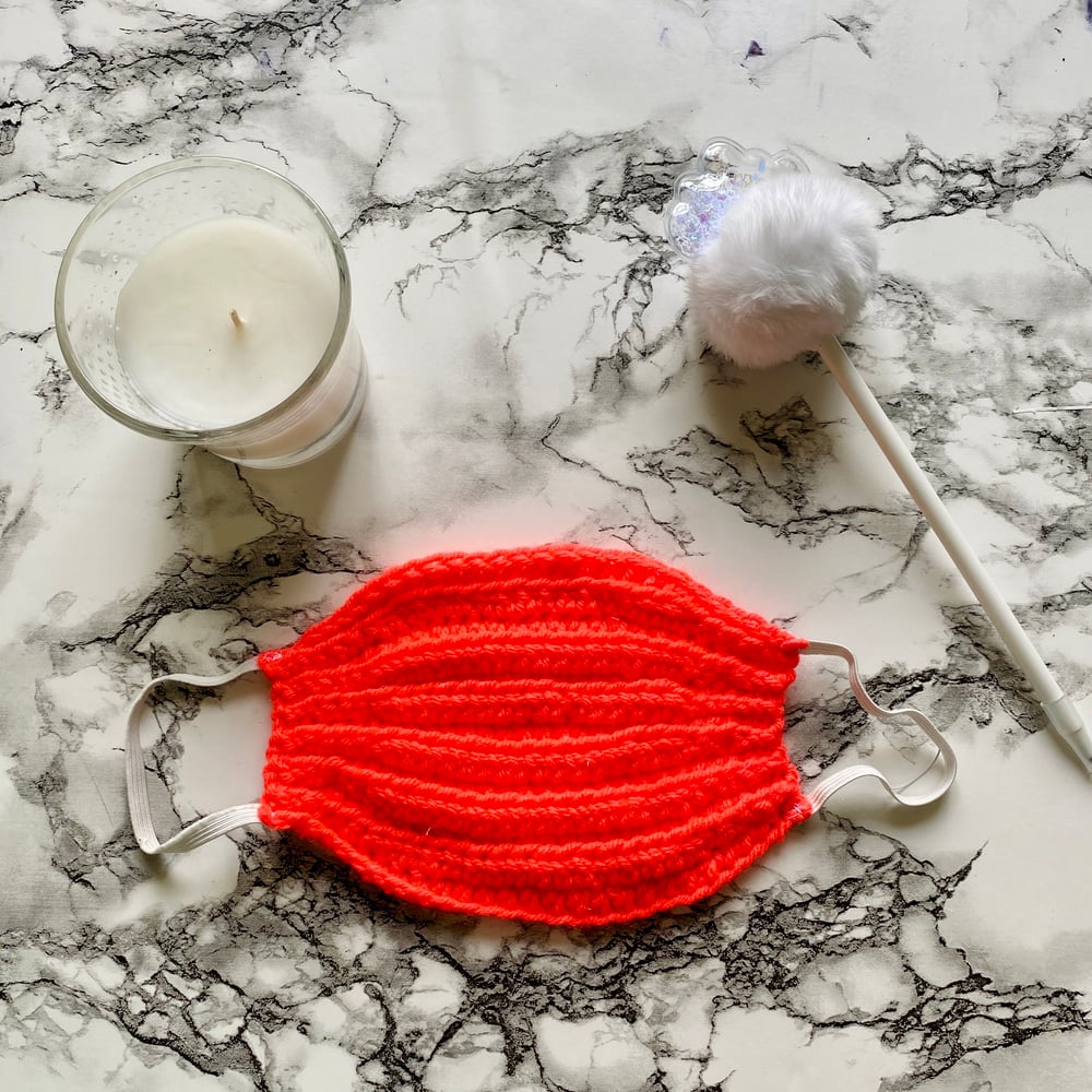 Image of Coral Filtered Crochet Mask