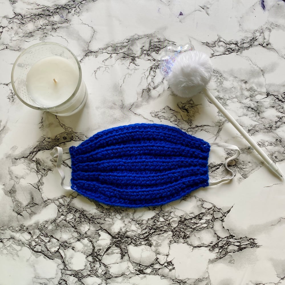 Image of Royal Blue Filtered Crochet Mask