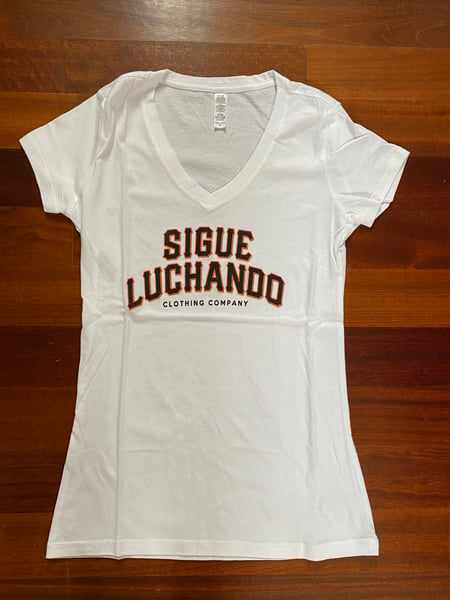 Image of SF Luchadors women’s white V-necks