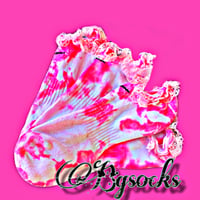 Image 1 of NO SEE PINK TIE DYE WITH PINK LACE WAVY SOCKS 🧦 