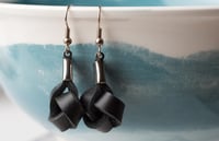 Black Leather Knot Earrings