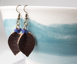 Image of Leather Leaf Diffuser Earrings