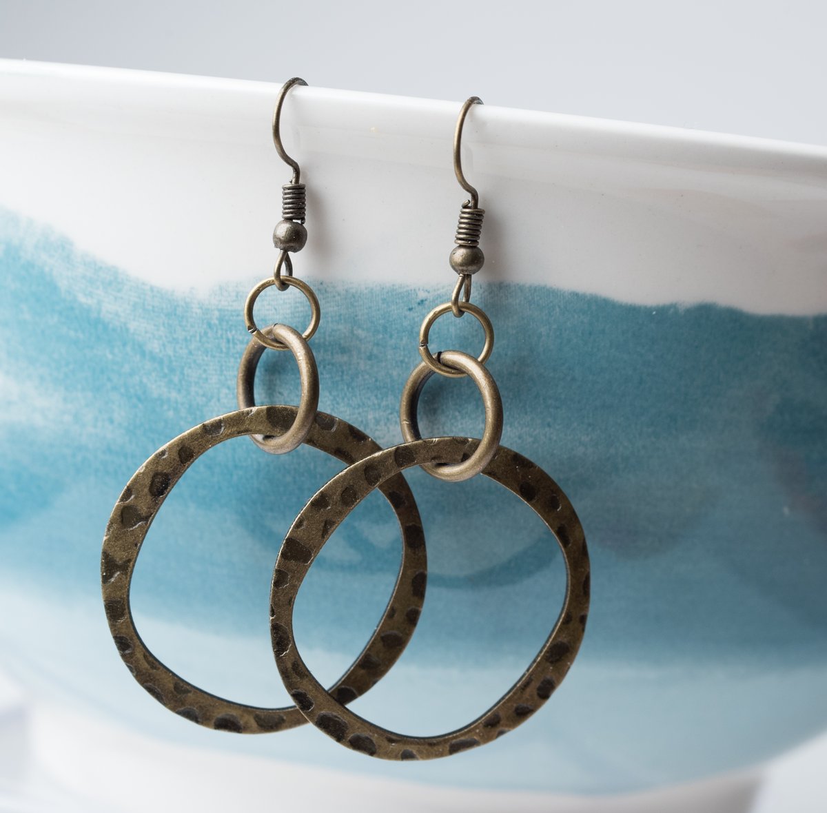 Image of Antique Brass Round Earrings