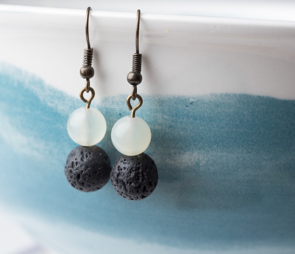 Image of Lava and Jade Earrings