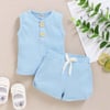 2-piece Solid Knit Tops & Shorts for Baby Girl  