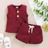 2-piece Solid Knit Tops & Shorts for Baby Girl   Image 3