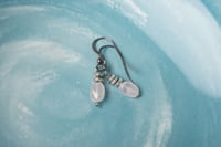 Image 2 of Antiqued Sterling Rose Quartz Earrings