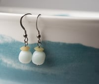 Antiqued Silver Amazonite and Jade Earrings