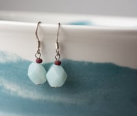 Antiqued Silver Faceted Amazonite Earrings