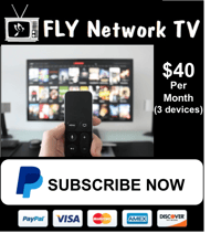FLY Network TV 1 MONTH SUBSCRIPTION (ACCESS TO 3 DEVICES)