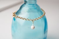 Image 1 of Be Mindful Matte Gold and White Bracelet