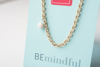 Image 3 of Be Mindful Matte Gold and White Bracelet