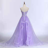 Image 3 of Elegant Lavender Tulle Long Party Dress, Beautiful A-Line Prom Dress