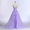 Elegant Lavender Tulle Long Party Dress, Beautiful A-Line Prom Dress