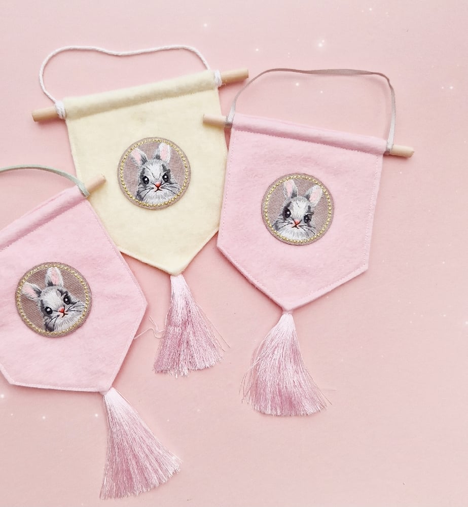 Image of FIVER FRIDAY Bunnikins Pennant Flag Hanging Decoration.