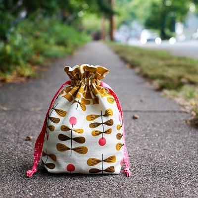 Lined Drawstring Bag Pattern (PDF Download) | Jeni Baker Patterns