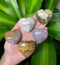 Image 1 of Small Ocean Jasper Hearts