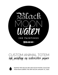 Image 1 of Black Moon Water Ink Paintings - Custom