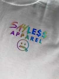 Image 4 of “Say Less” Rainbow Reflective T-Shirt