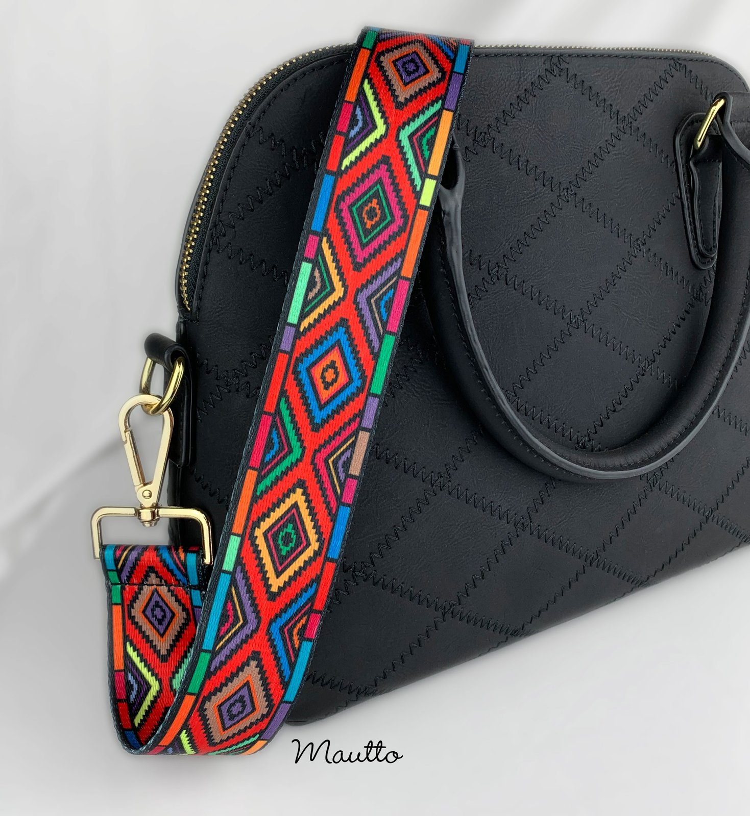 purse with colorful strap