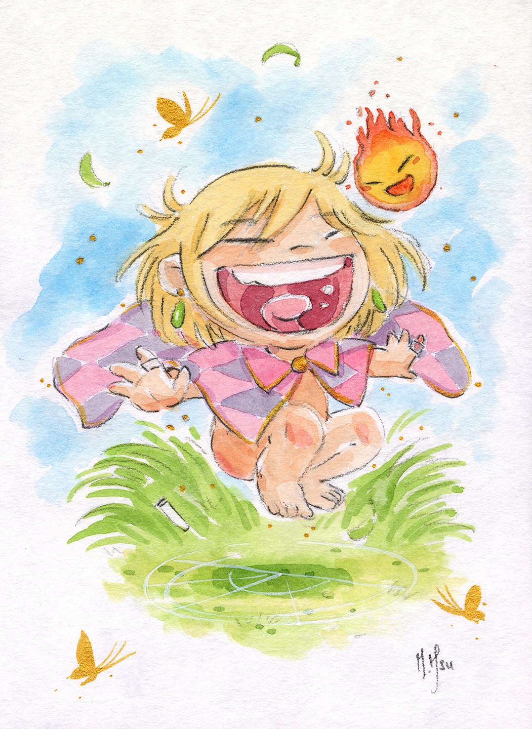 Baby Howl and Calcifer 3-Pack Prints