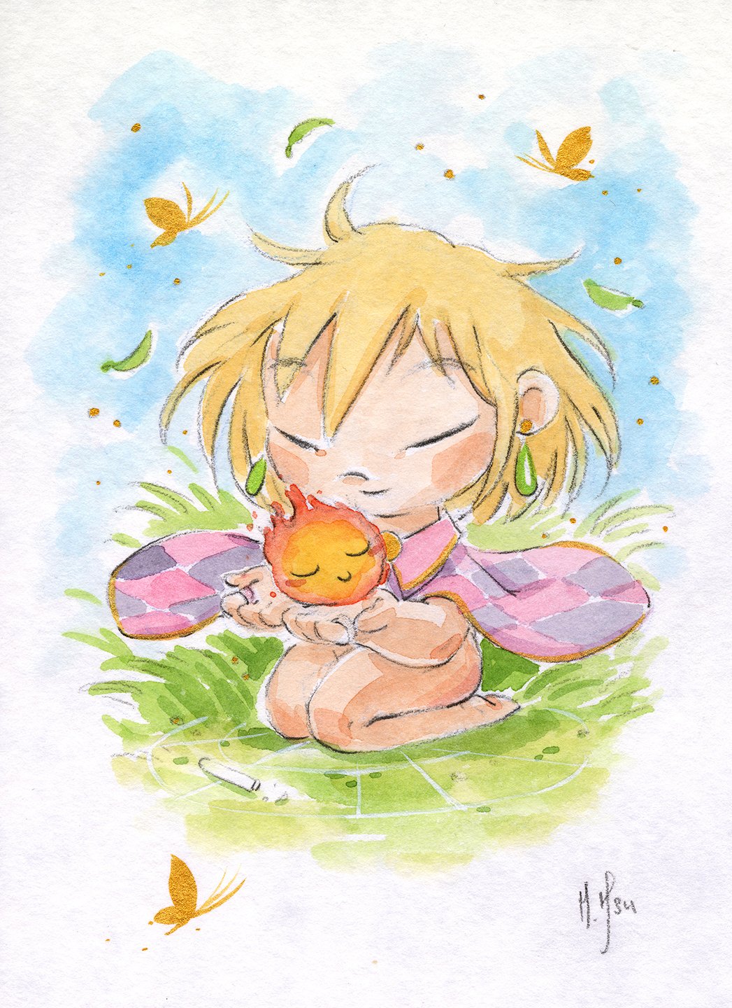 Baby Howl and Calcifer 3-Pack Prints