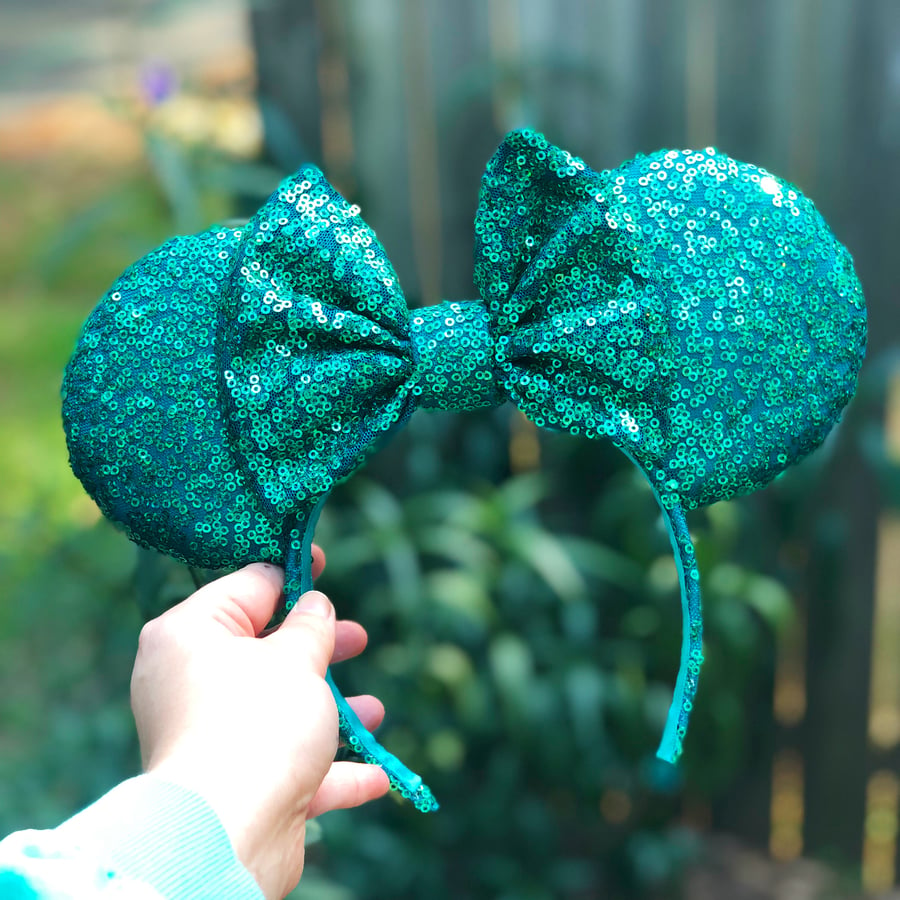 Image of Holographic Teal Sequin Ears