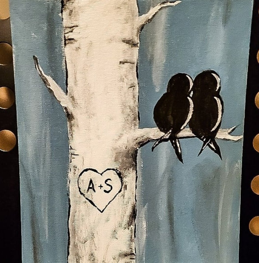 Image of Love Birds Painting