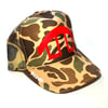 Brown Weirdo Camo Trucker hat