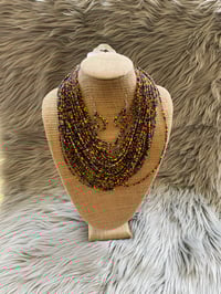 Image 1 of BEADED NECKLACE AND EARRINGS
