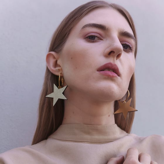 Image of CELESTE star hoop earrings