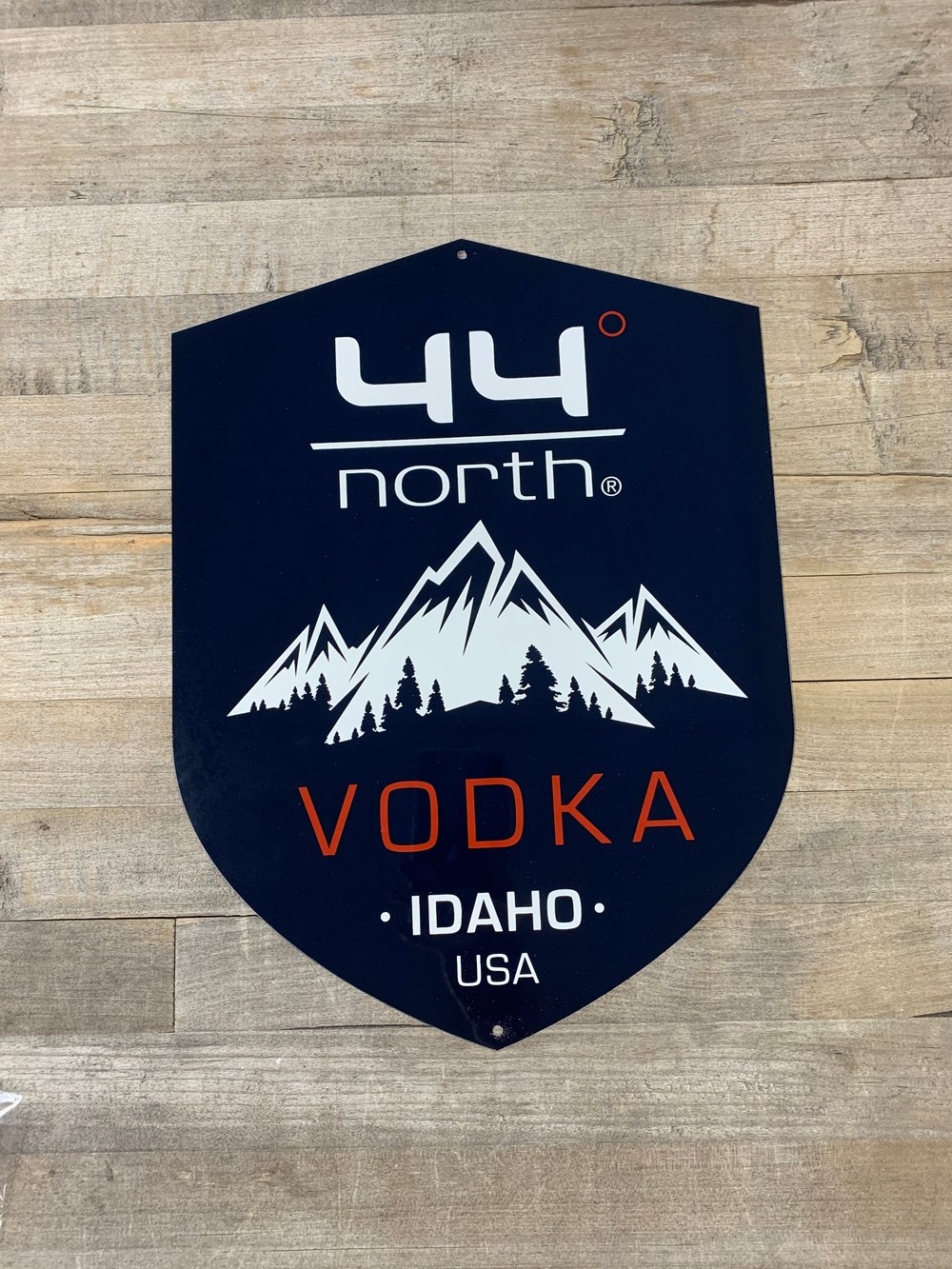 44° North Vodka Metal Shield sign