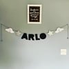 Personalised Felt Name Garland - Black Filled In Letters