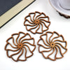 Spiral Wave Drinks Coasters - Boxed Set of 4