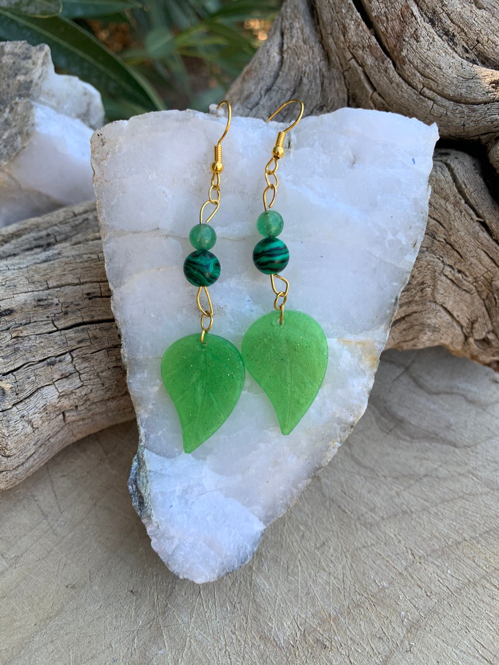 Image of Leave it Be Malachite Earrings 