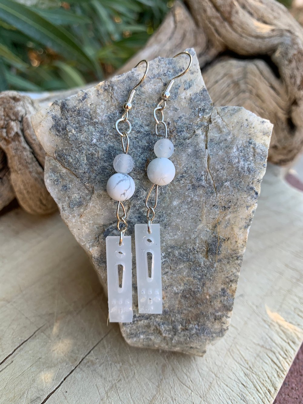 Image of Peace it Out Howlite Earrings 