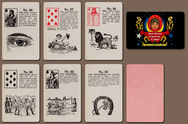 Image of Old Gypsy Fortune Cards c. 1920