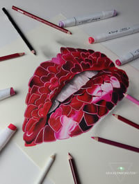 Red Lips (original) 11x14