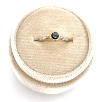 Image 1 of teal Montana sapphire engagement ring . twig band