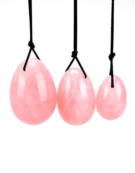 Image of 3 size set Rose Quartz Yoni Egg