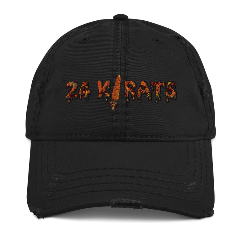 24k Distressed Dad Hat Image 2