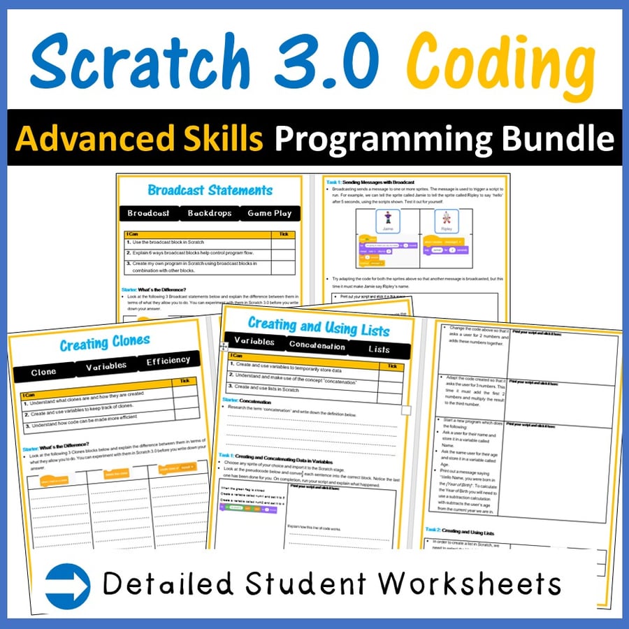 Image of Scratch 3.0 Coding Bundle Skill Level Advanced Distance Learning 