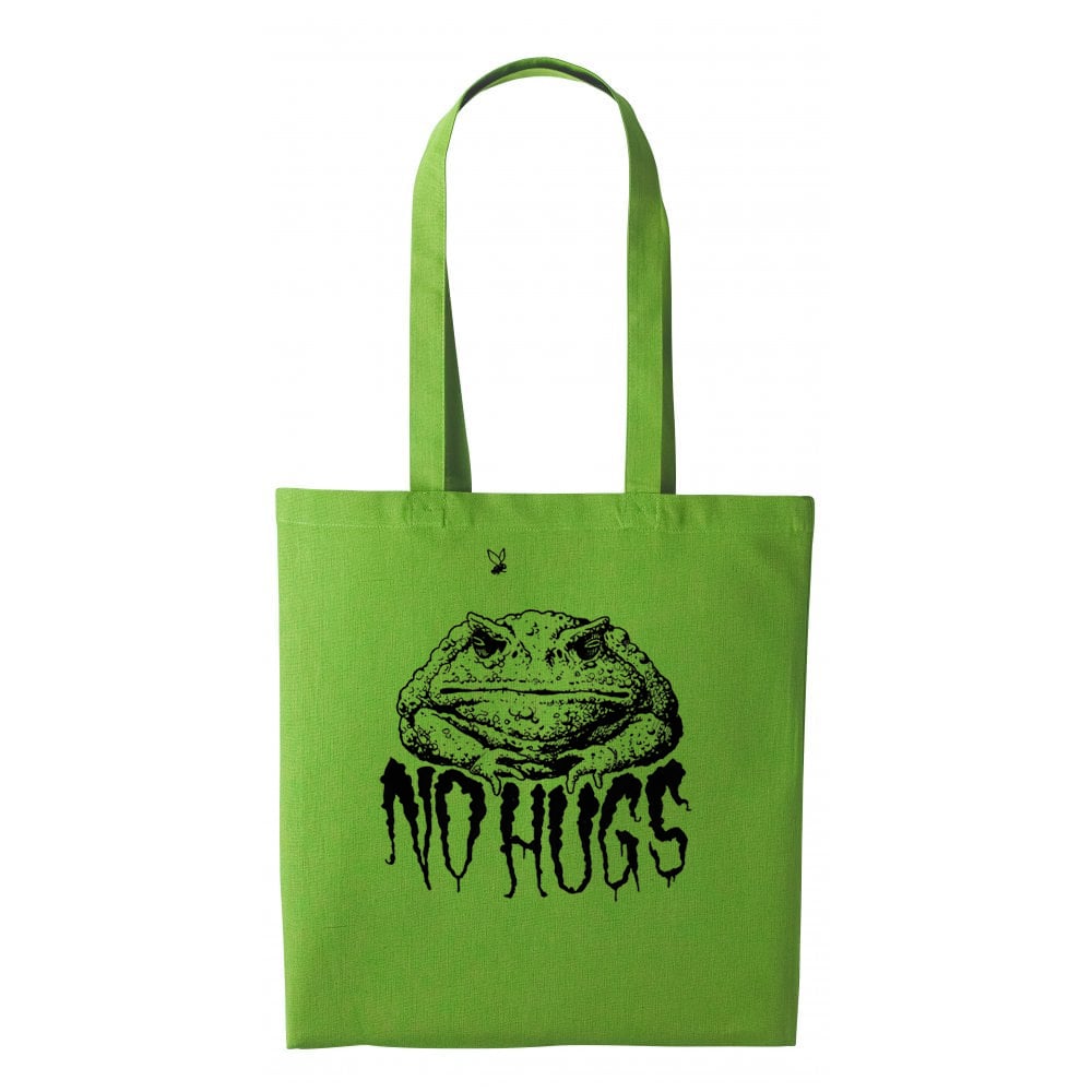 "No Hugs Tote/Toad" bags Green