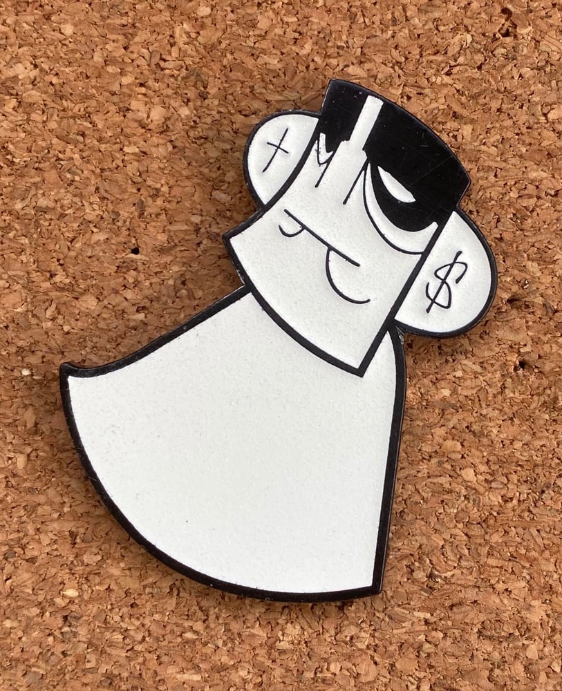 Image of Vedo Enamel Pin  White w/ Glow