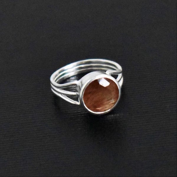 Image of Dragon Claws x Red Rutilated Quartz silver ring