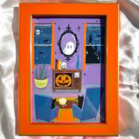 Image 1 of Retro Spooky Room Gouache Painting