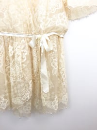 Image 2 of Vintage Zandra Rhodes Silk Chiffon Pearl Beaded Drop Wasist Dress