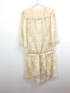 Vintage Zandra Rhodes Silk Chiffon Pearl Beaded Drop Wasist Dress