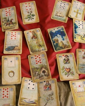 Image of Destroyed Dondorf Lenormand Fortune Telling Cards c. 1880